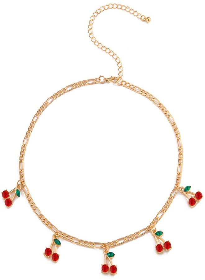 ALAIX Women's Gold Chain Necklace Gold Chain Choker Necklace with Cherry Pendant for Women Teen Girls - Image 1